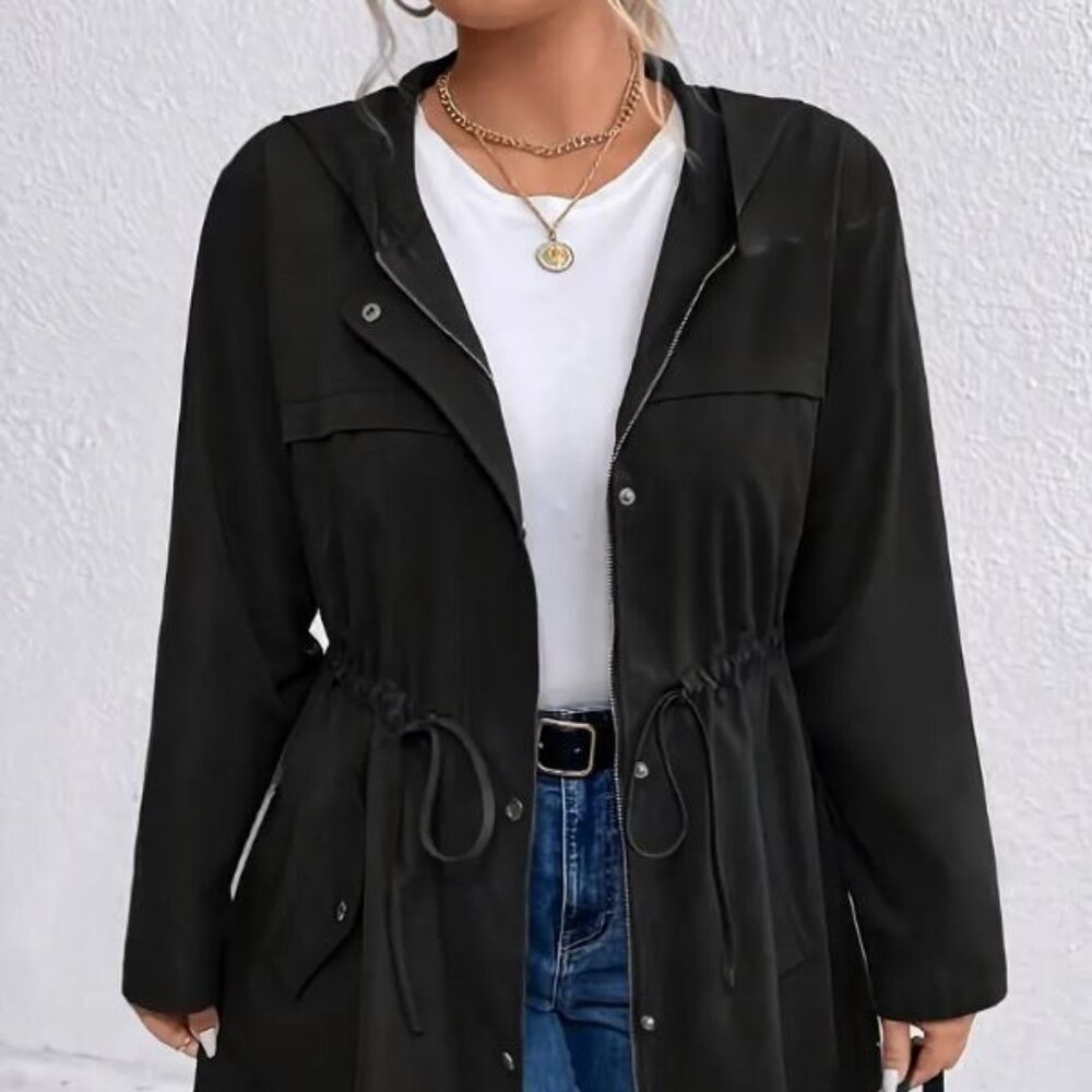 Drawstring Waist Coat Jacket 1X